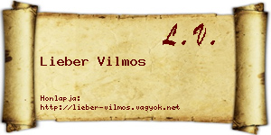 Lieber Vilmos névjegykártya